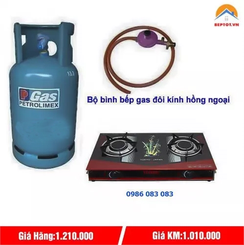 Bộ bếp Gas Đôi Hồng Ngoại Mặt Kính Giá Rẻ